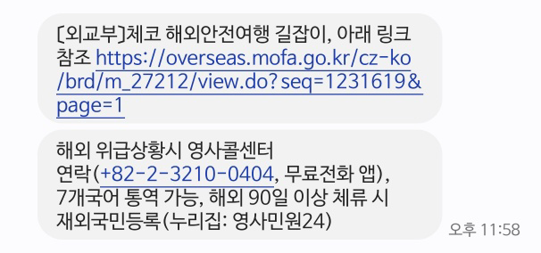 외교부 문자 메시지