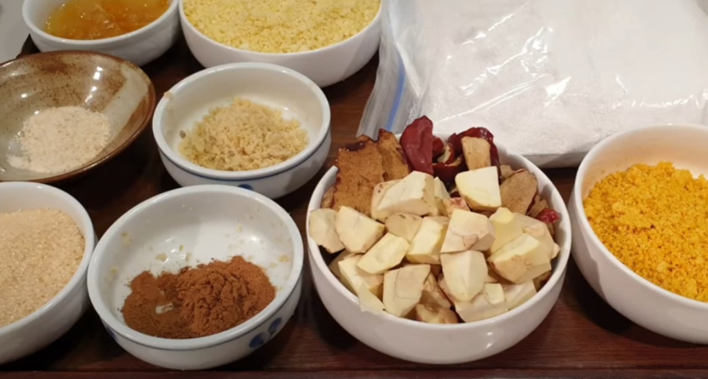 한국의 떡 종류 석탄병-재료준비