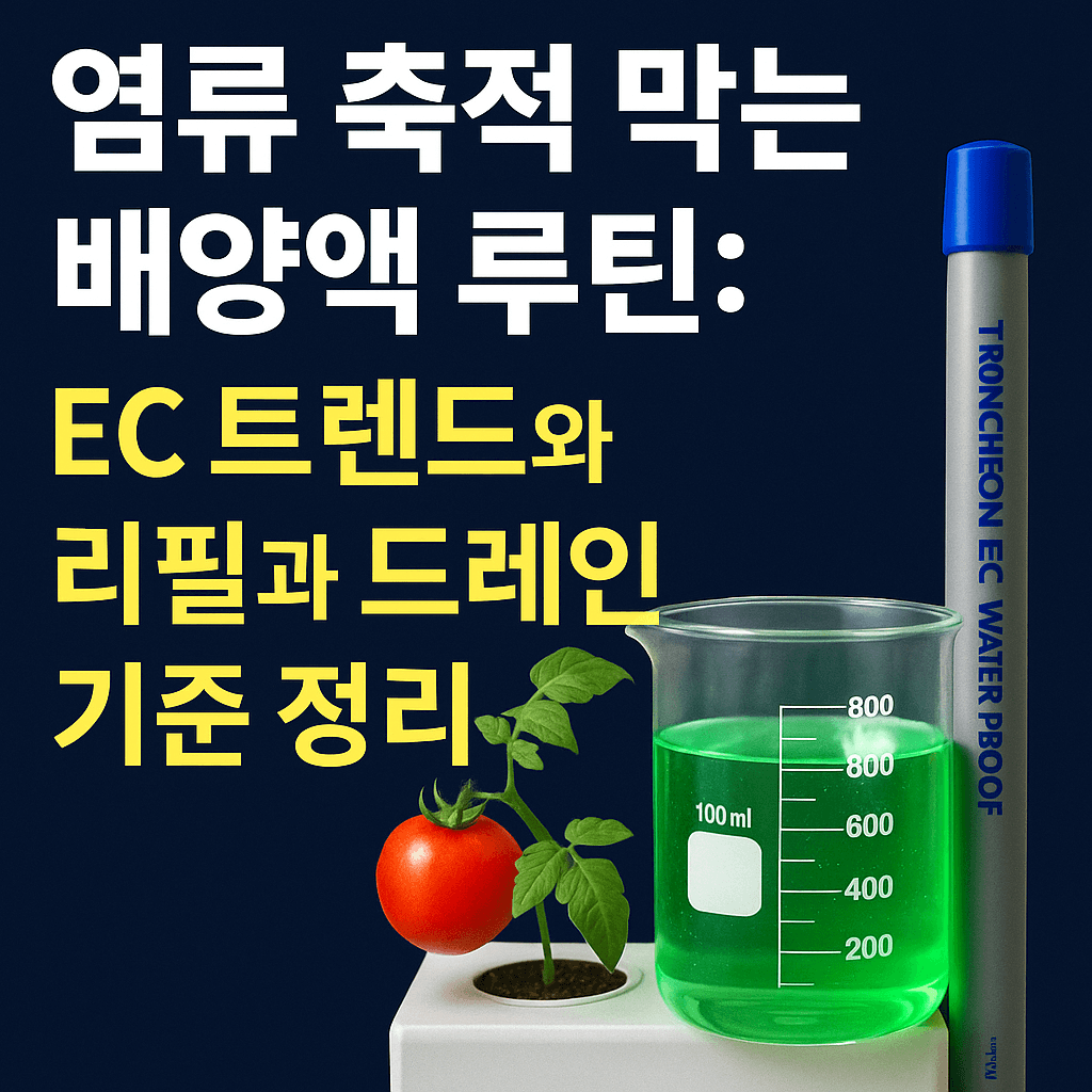 염류 축적 막는 배양액 루틴 : EC 트렌드와 리필과 드레인 기준 정리