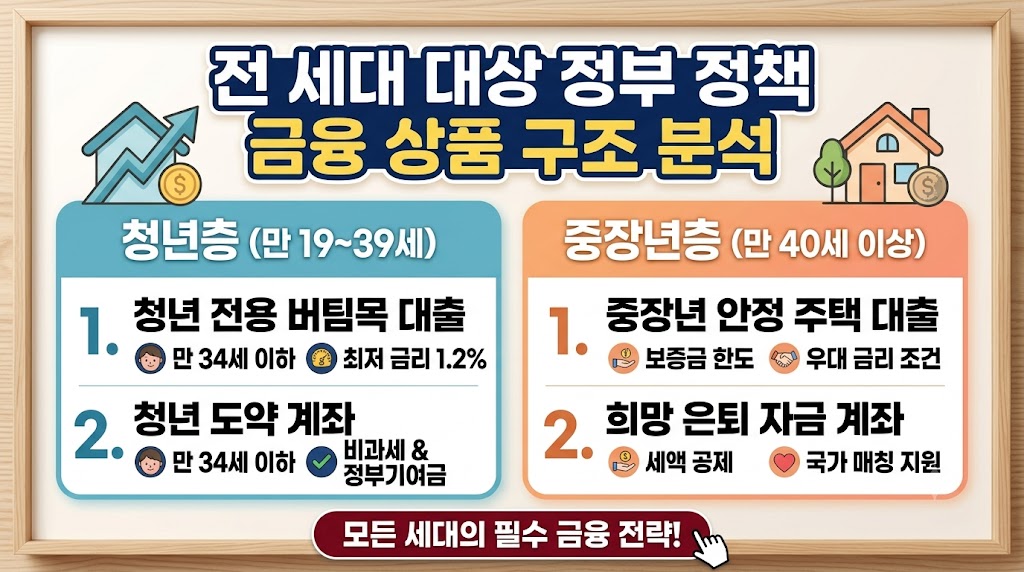 청년도약계좌 정부 기여금 매칭 비율 및 중장년 지원 정책 요약