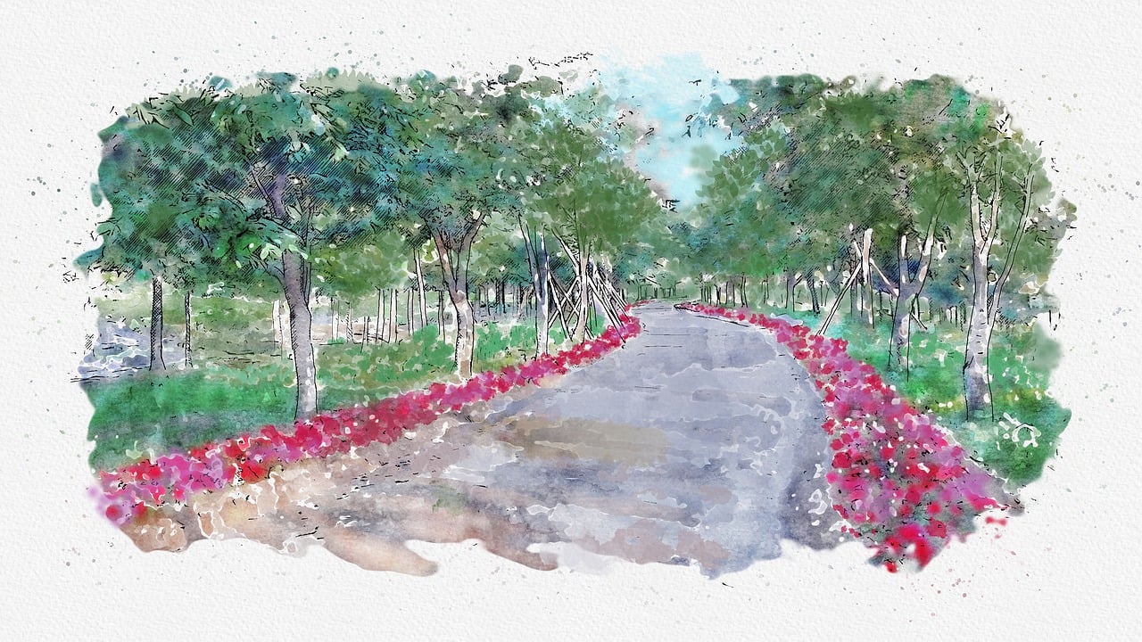 공원산책의 이미지