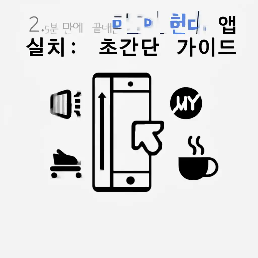 마이현대 앱을 5분 만에 설치하는 초간단 단계별 가이드 화면.