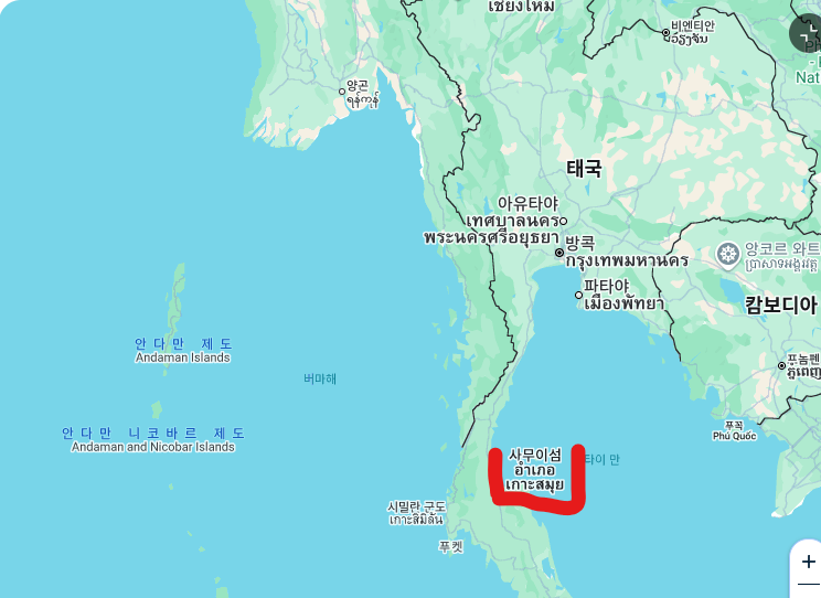 태국 코사무이 지도