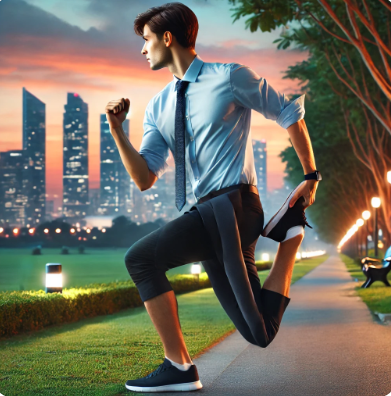 저녁 운동하는 직장인