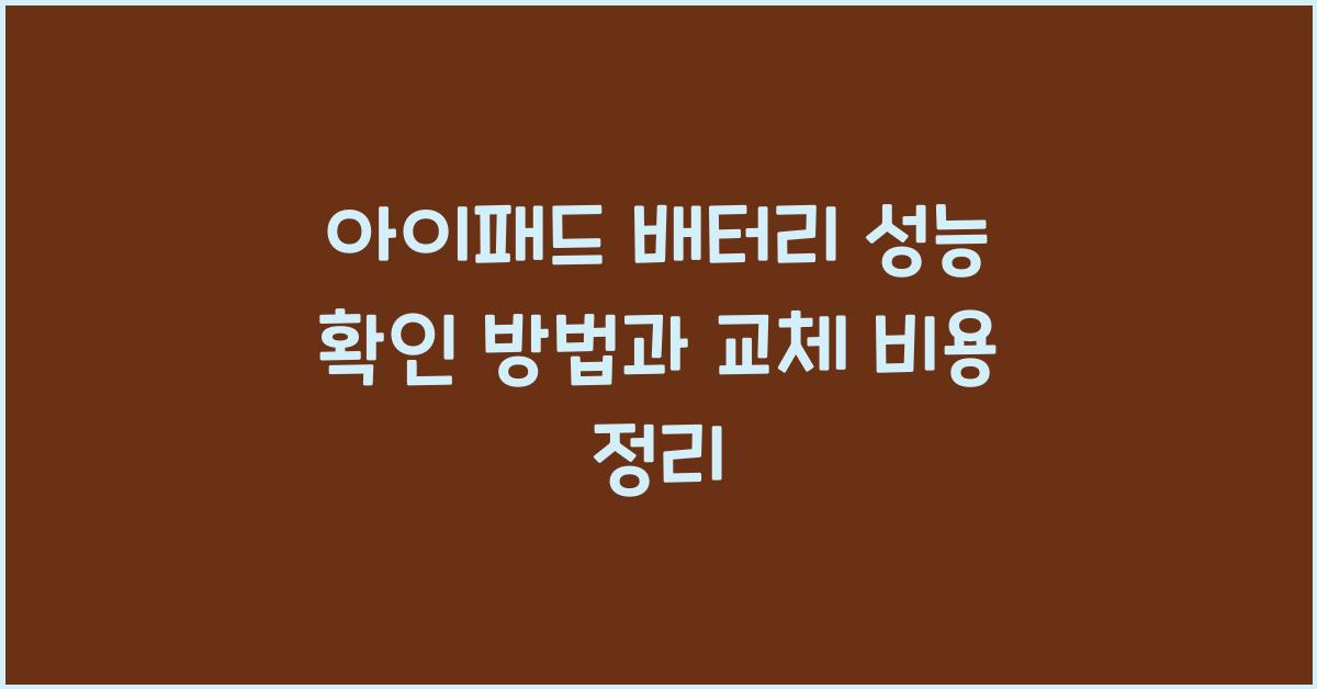 아이패드 배터리 성능 확인