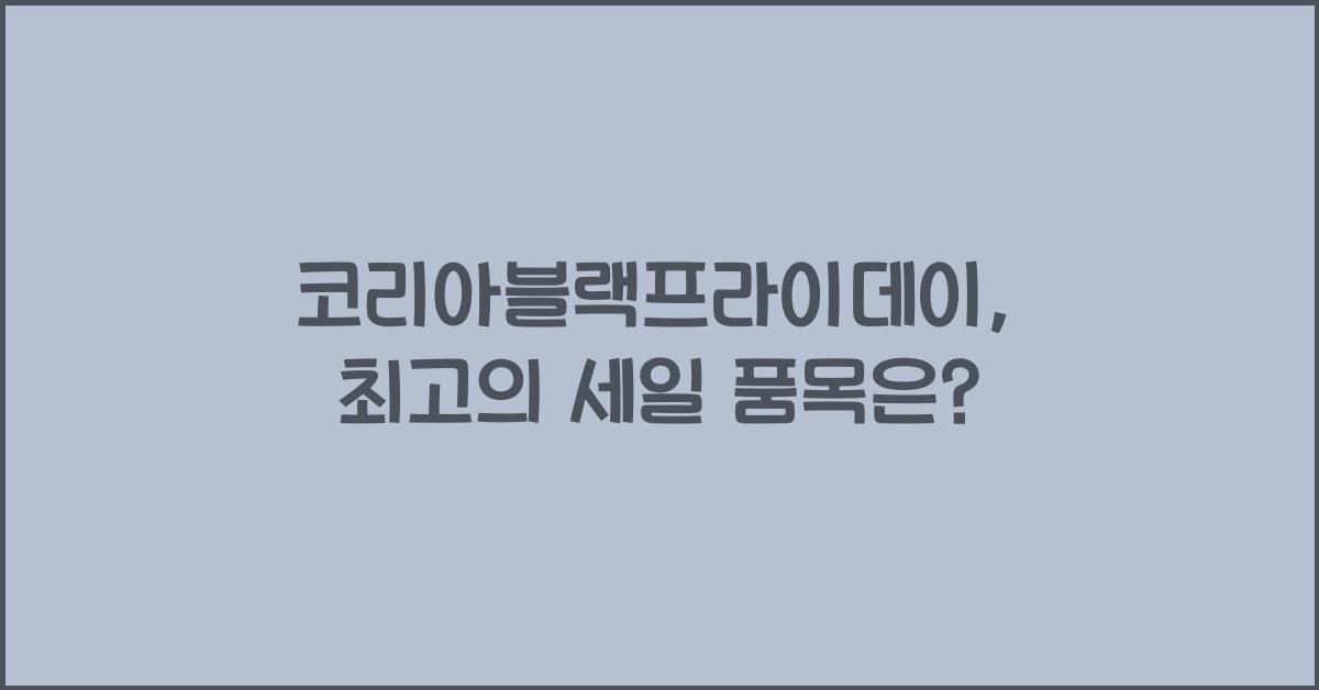 코리아블랙프라이데이