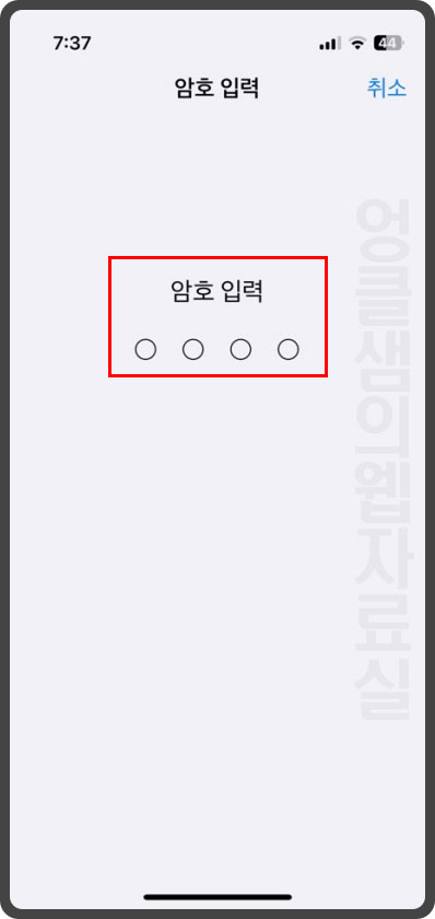 아이폰 암호 입력