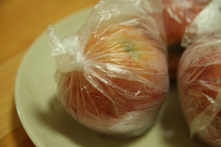 사과 비닐 포장