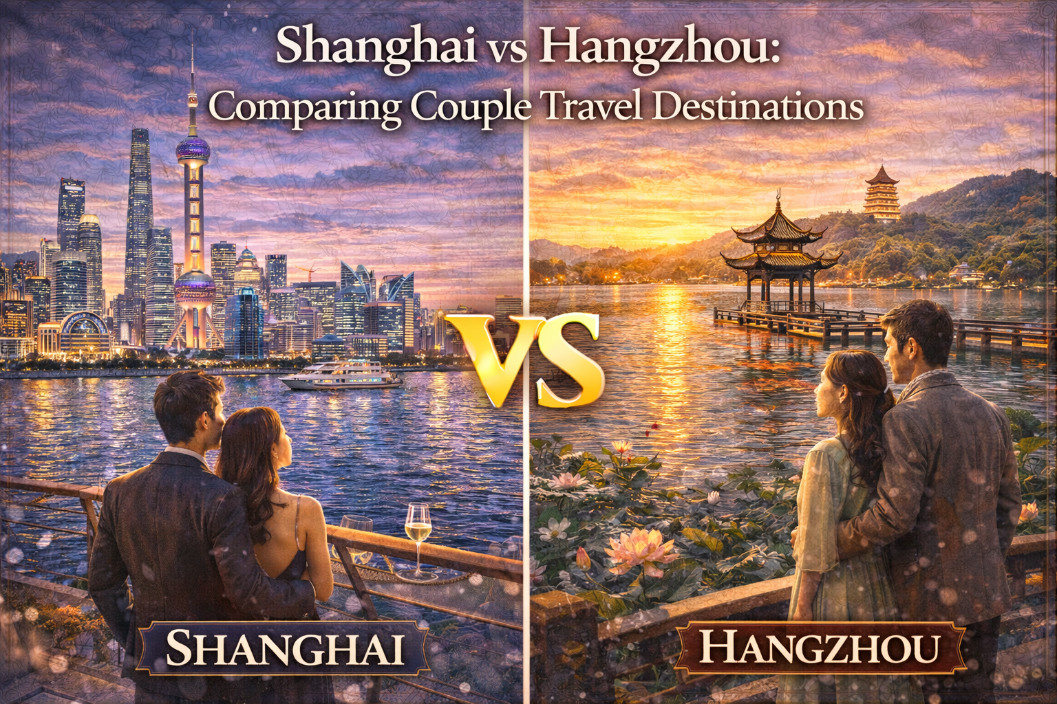 상하이 vs 항저우 커플 여행지 사진