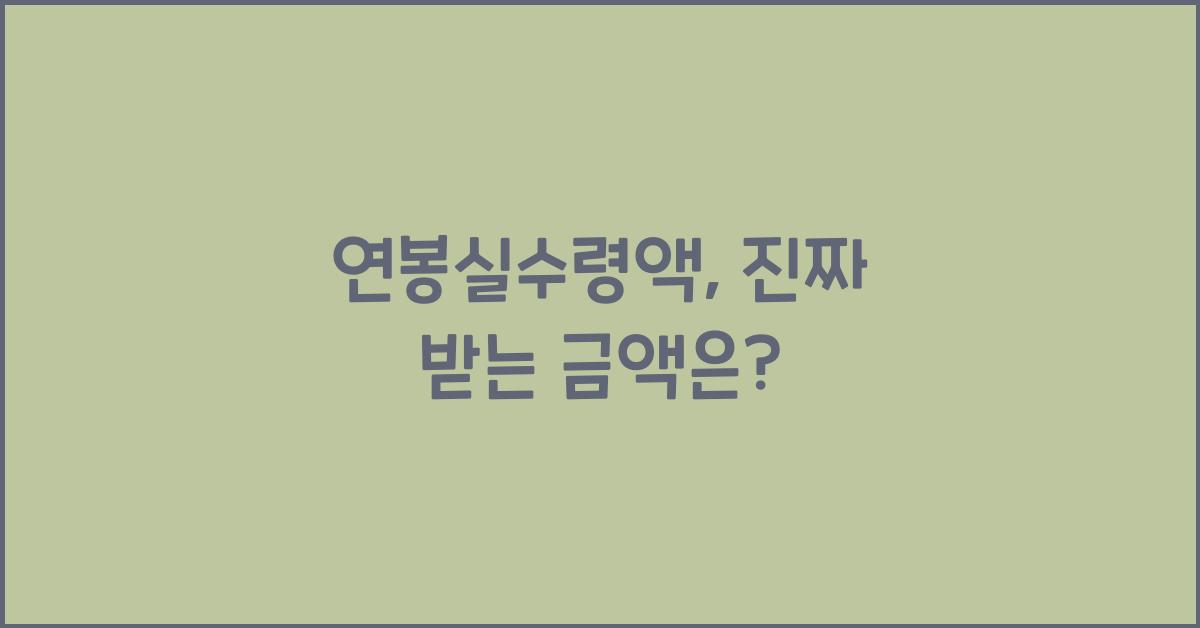 연봉실수령액