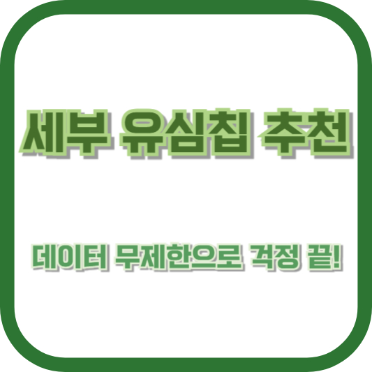 [여행 준비 필수] 세부 유심칩 추천: 데이터 무제한으로 걱정 끝!