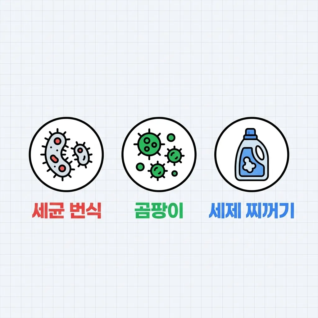 세탁기 내부 세균 번식 환경 조건 정리