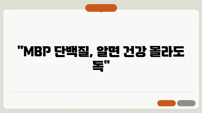 mbp 단백질 부작용 효능 알고먹자