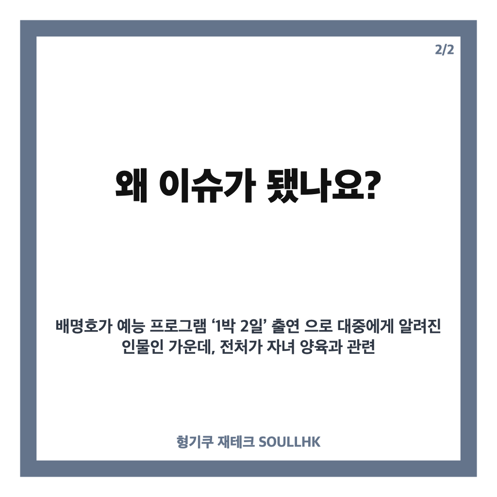 배명호 양육비 미지급 논란, 전처 주장과 법적 절차 쟁점 정리 카드뉴스 3
