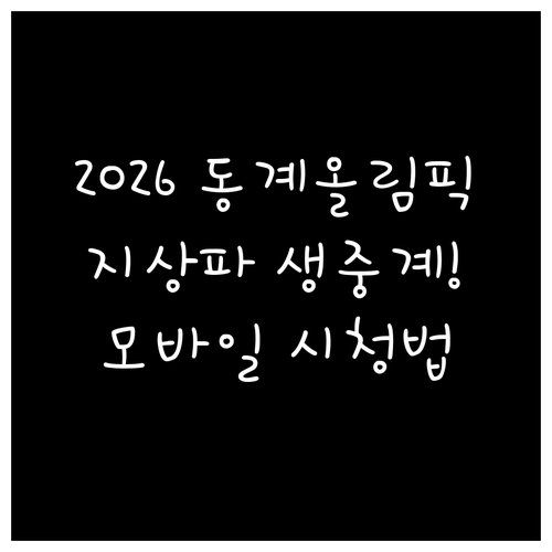 2026 동계올림픽 지상파 3사 생중..