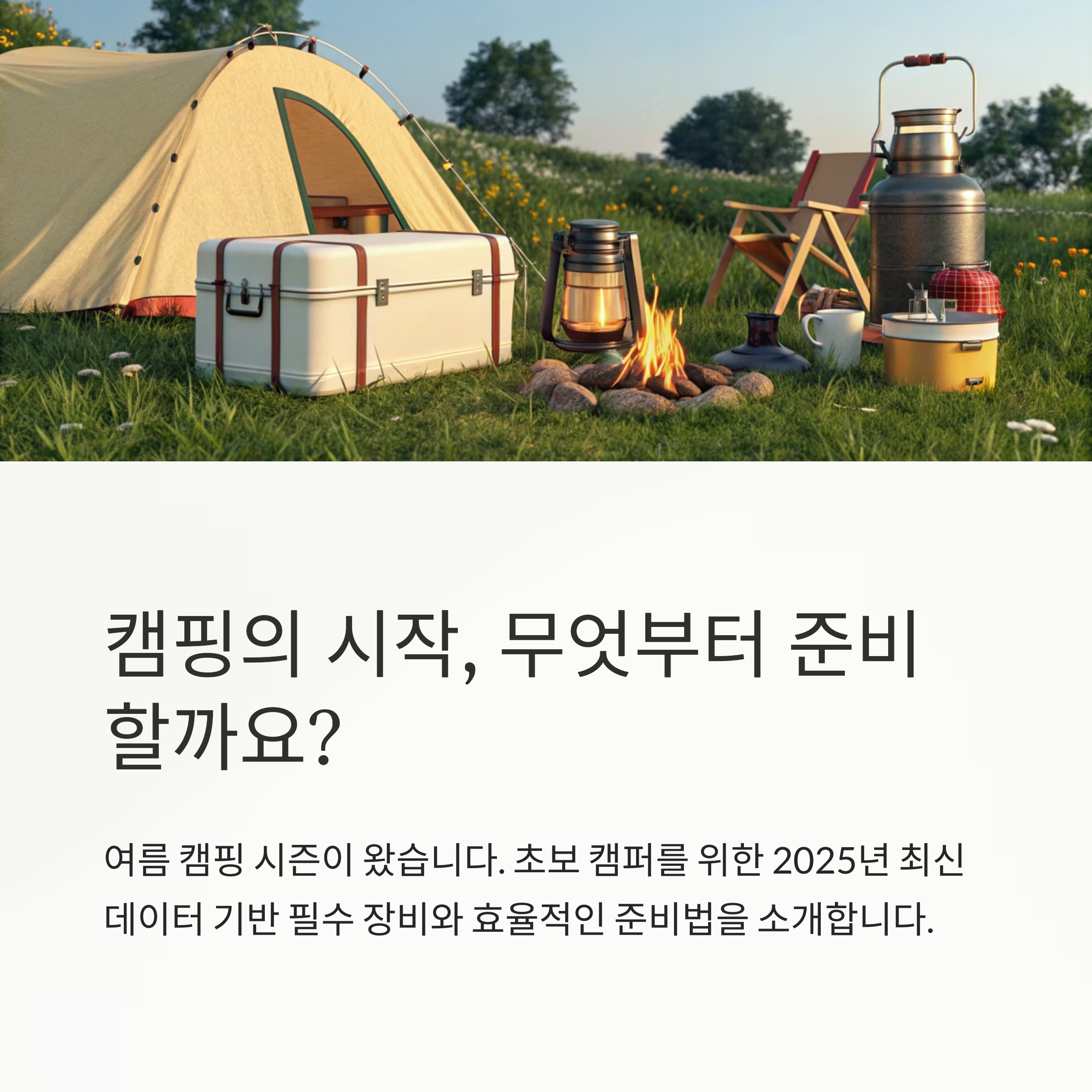 캠핑의 시작, 무엇부터 준비 할까요?