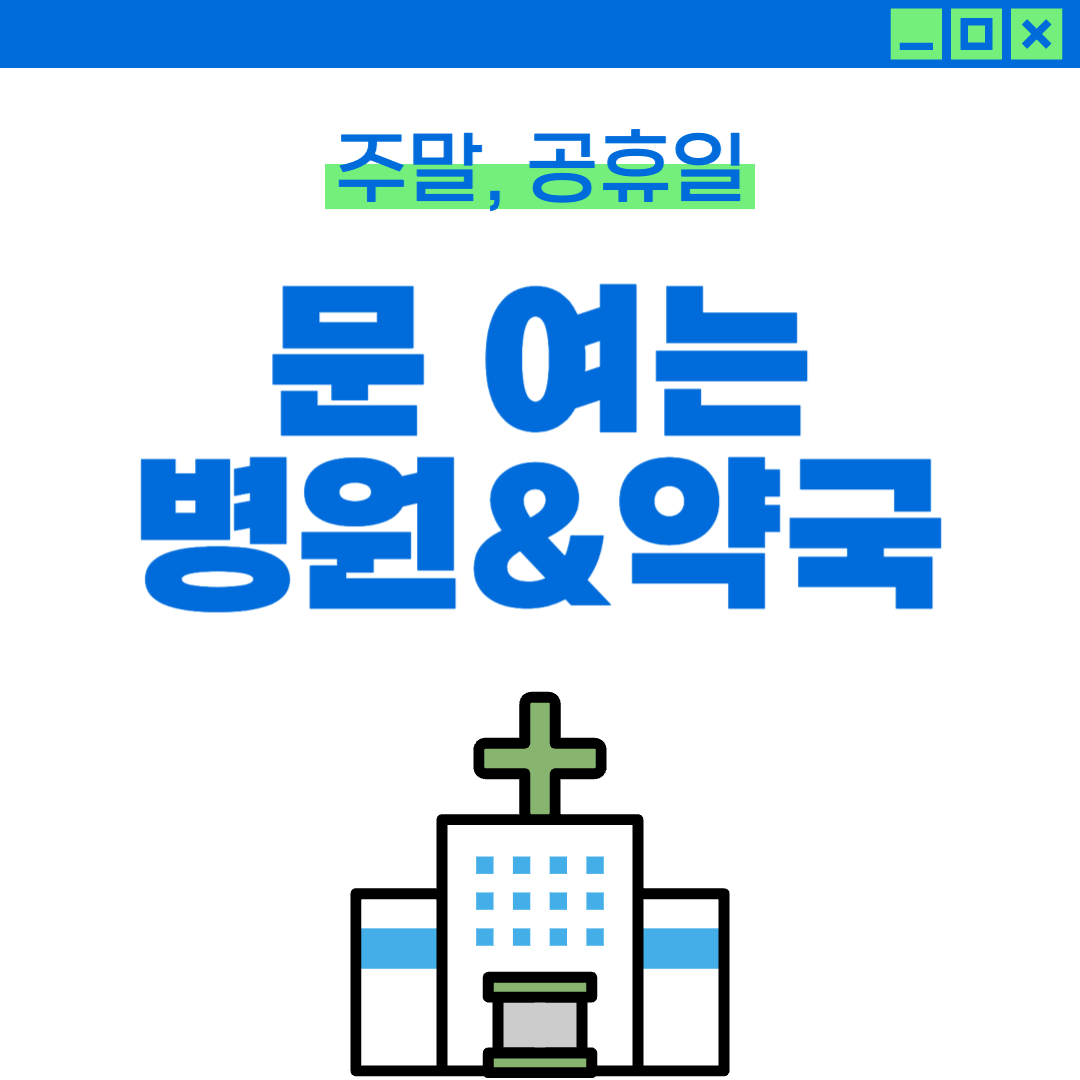 주말, 공휴일에 정상 진료하는 병원,약국