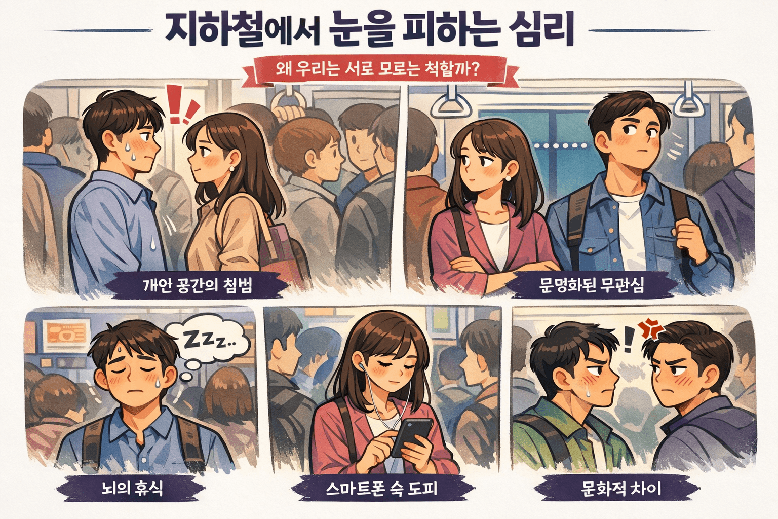 지하철에서 왜 눈을 피할까 우리가 서로를 외면하는 진짜 이유
