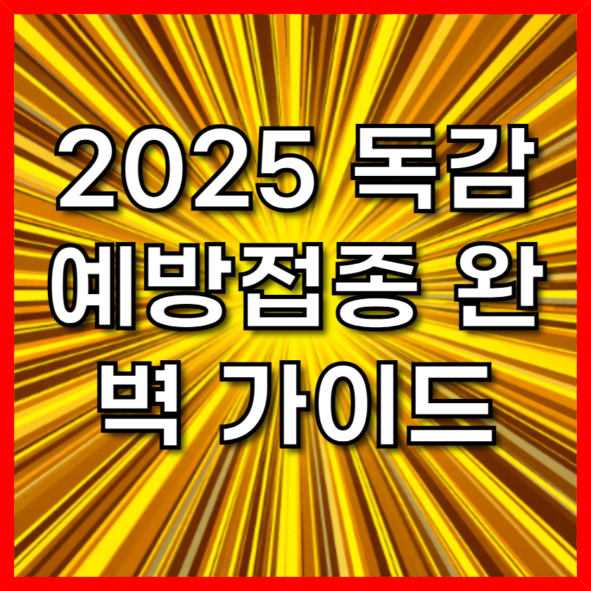 2025 독감 예방접종 완벽 가이드