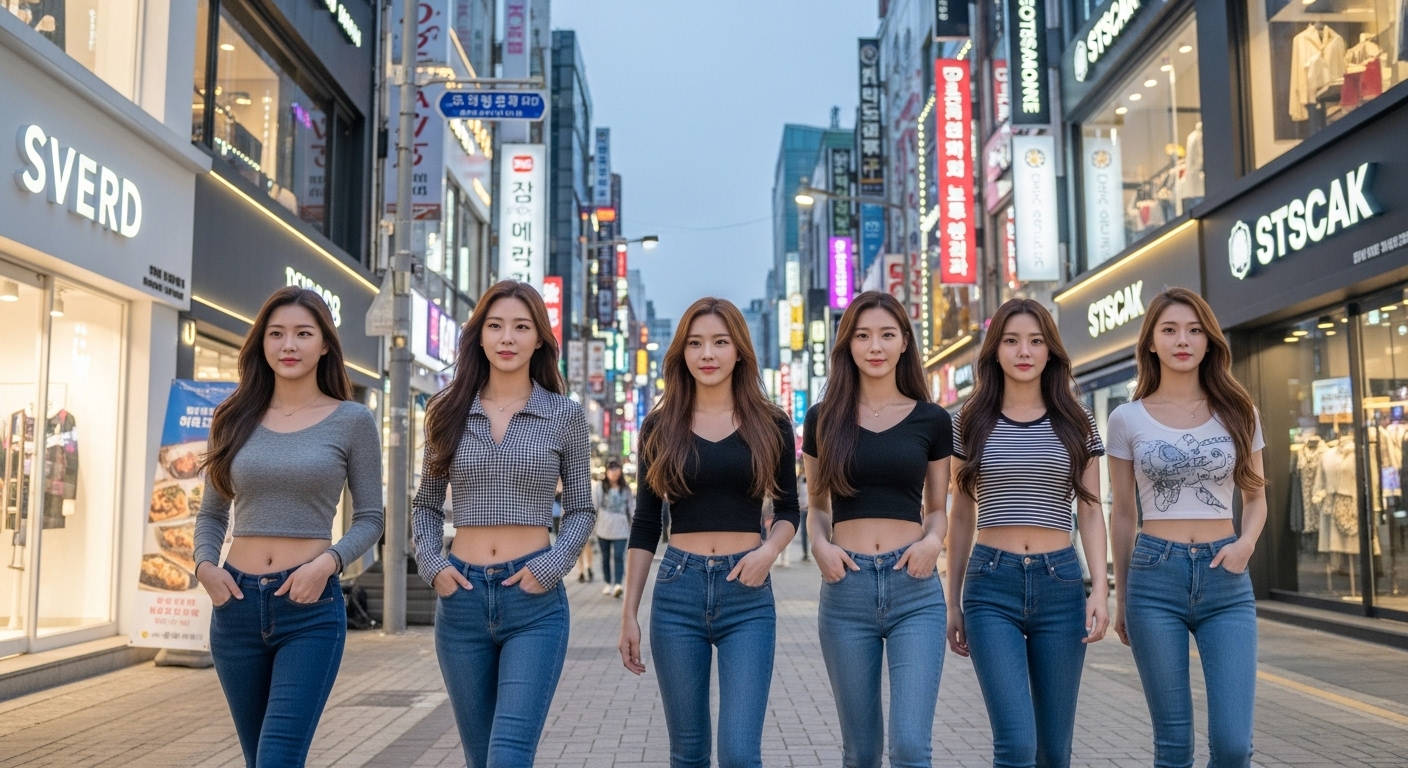 가게를 지나치는 여자들