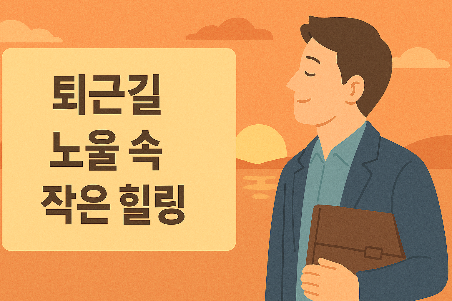 퇴근길의 따뜻한 노을