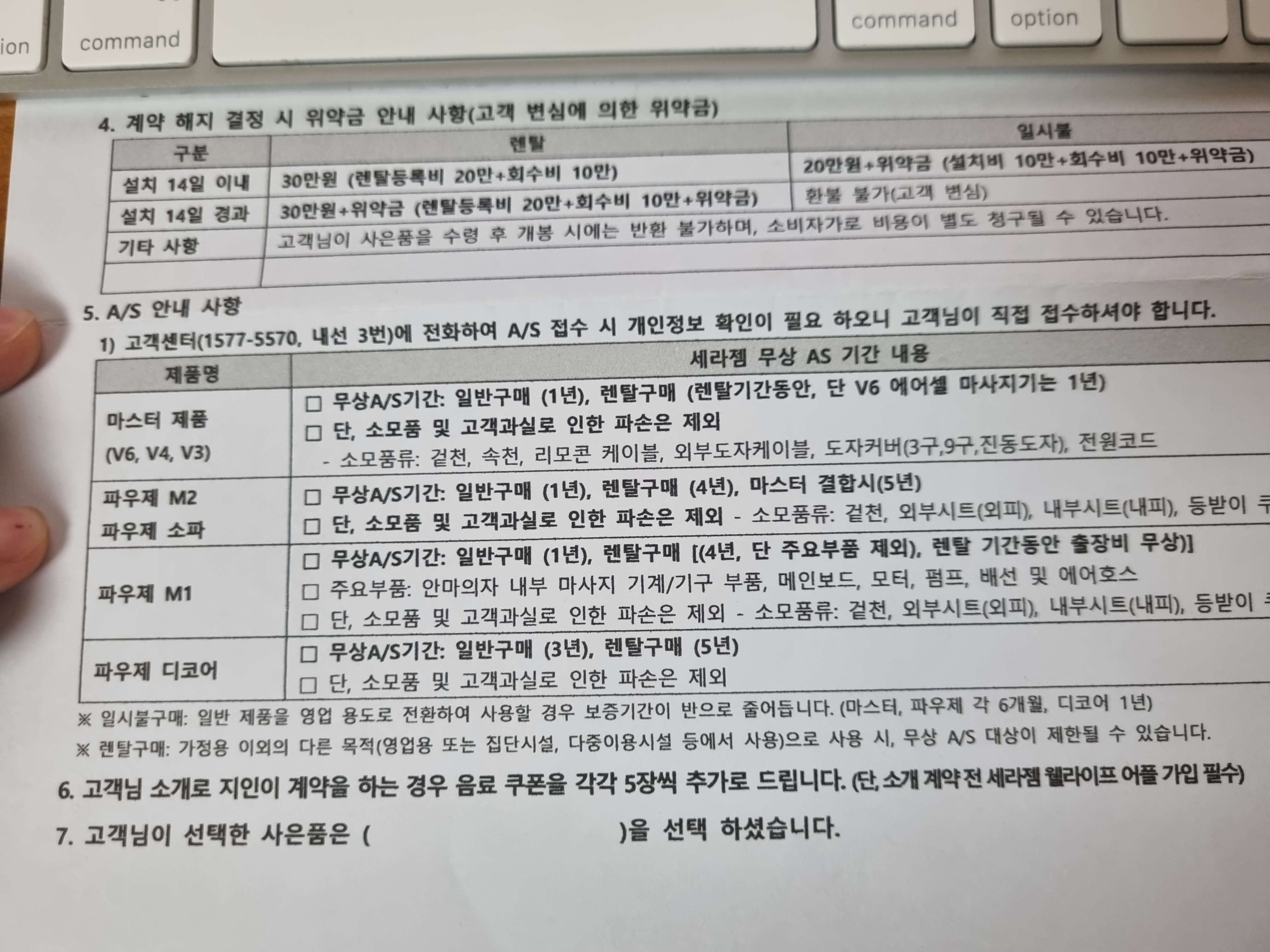 세라젬V6 위약금