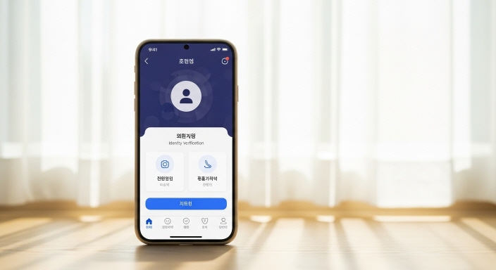본인 인증을 하는 스마트폰 화면