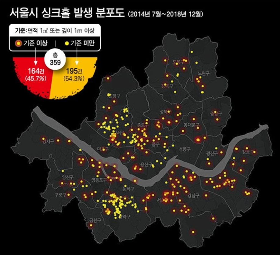 싱크홀 위험지역 총정리 (우리 동네 싱크홀 확인 방법)
