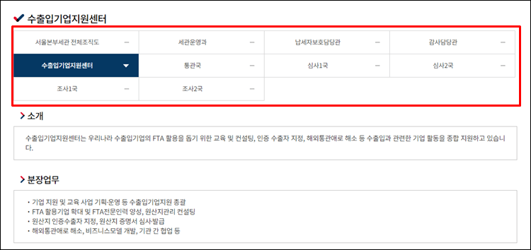 서울세관-조직도