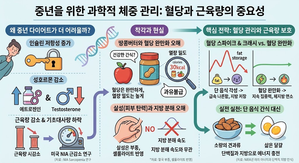 중년을 위한 과학적 체중 관리 이미지