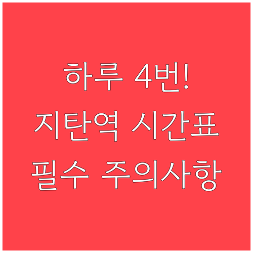 하루 4번 멈추는 간이역 지탄역 시간..