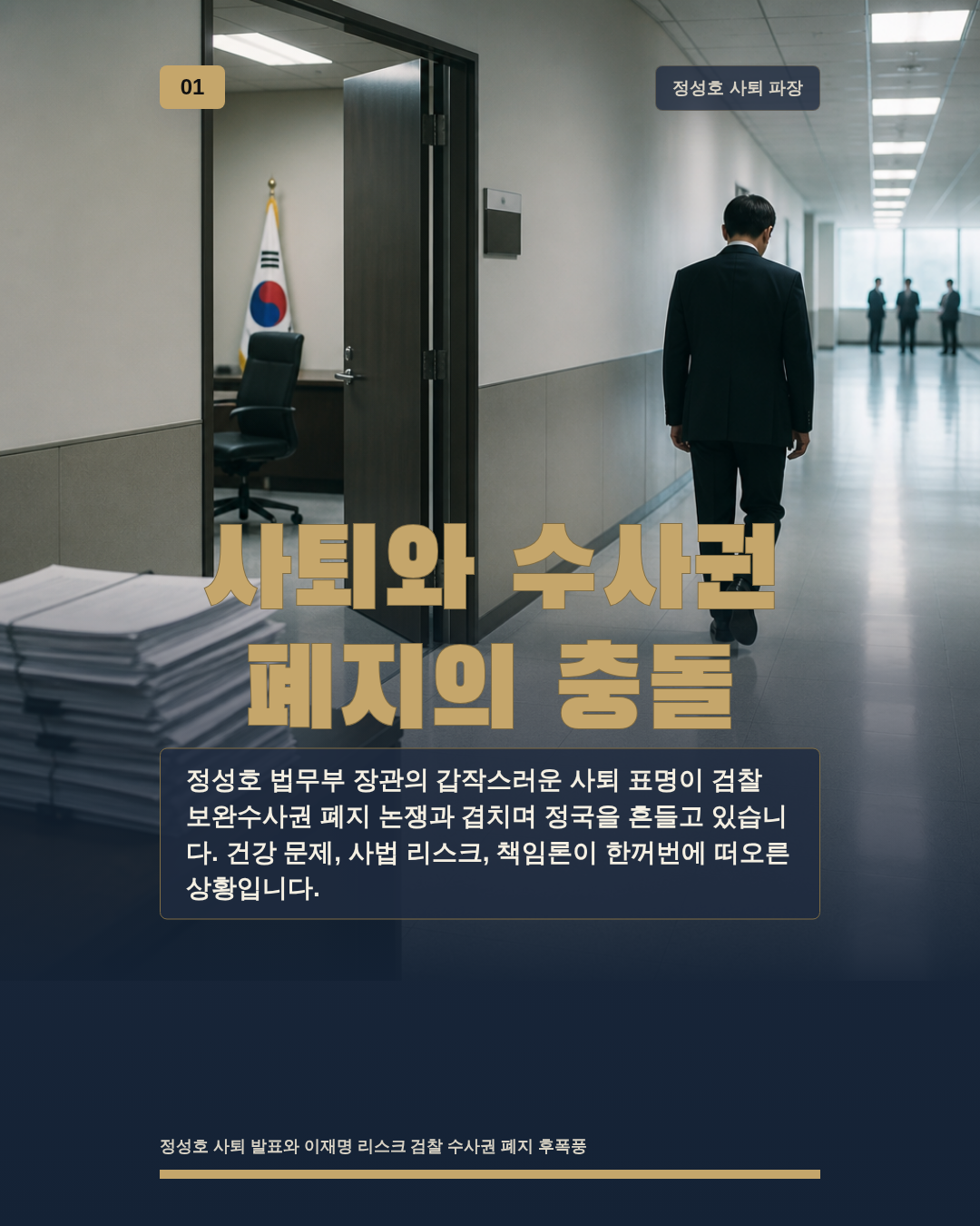 사퇴와 수사권 폐지의 충돌