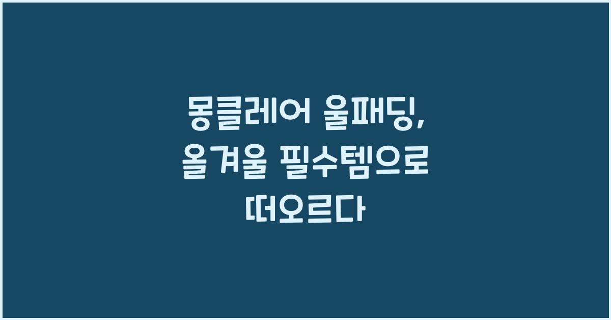 몽클레어 울패딩