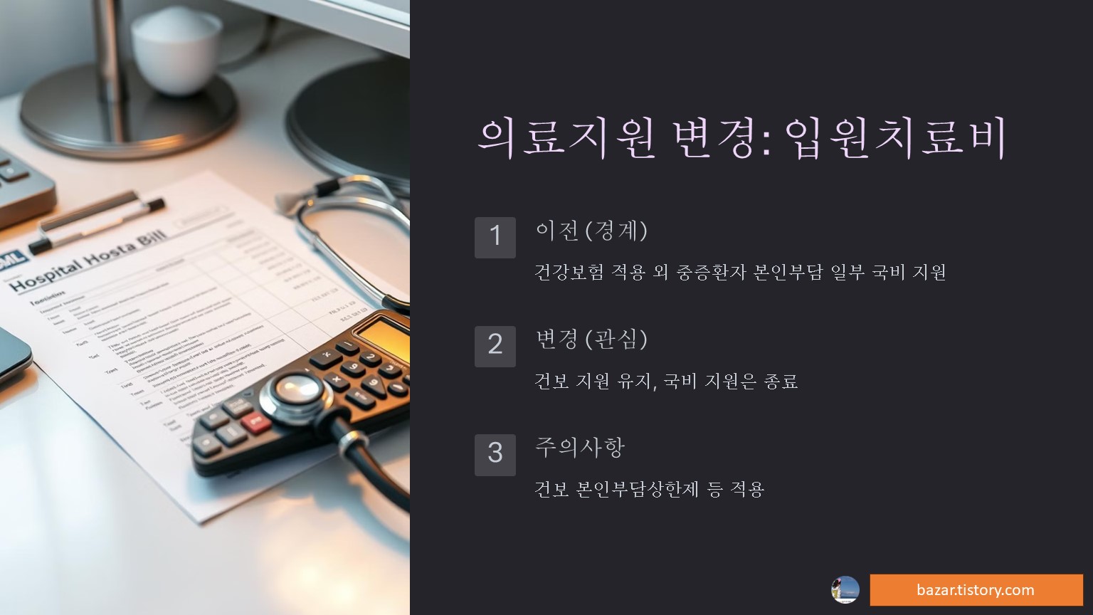 입원치료비 변경 내용