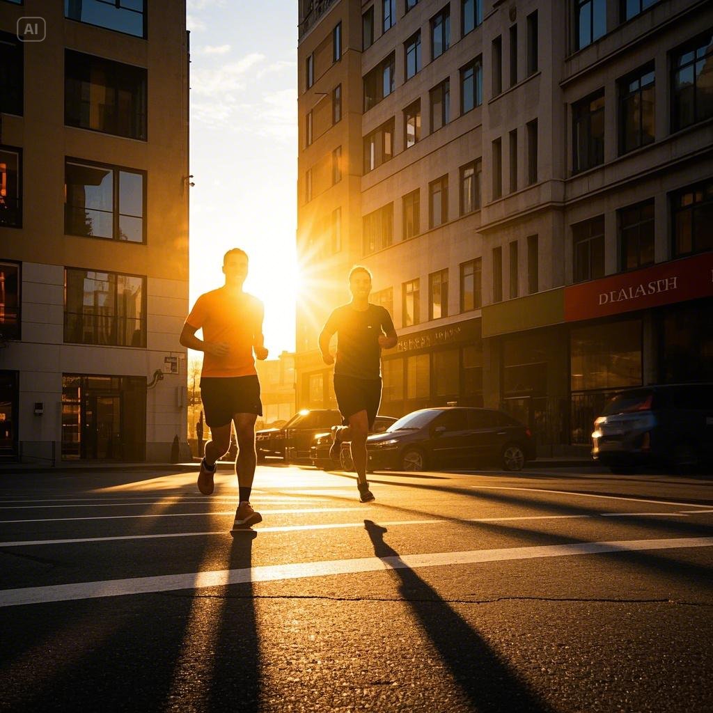 아침 런닝 모습