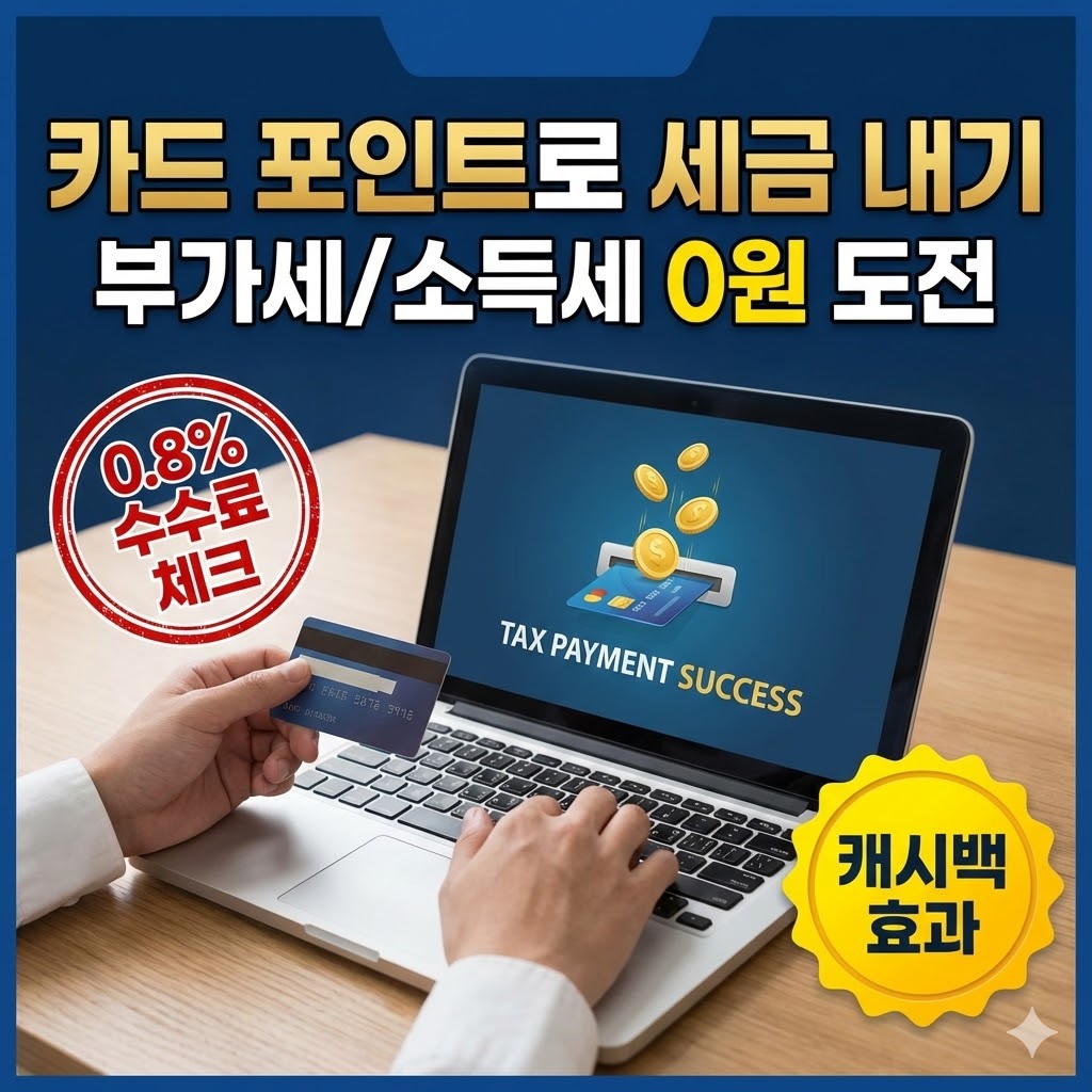 카드사 포인트를 사용하여 부가세와 소득세를 납부하는 방법을 안내하는 이미지