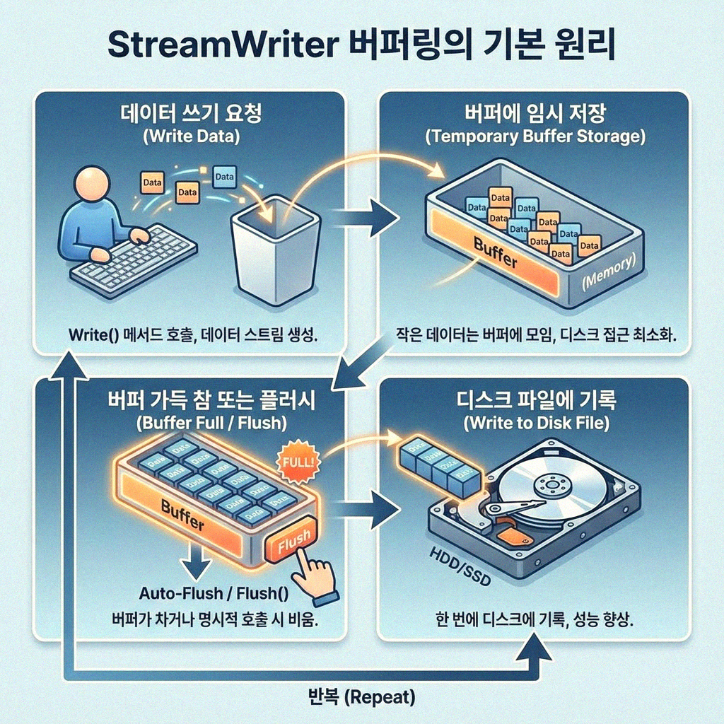 C# StreamWriter 자동 Flush 설정 정확하게 알아보기