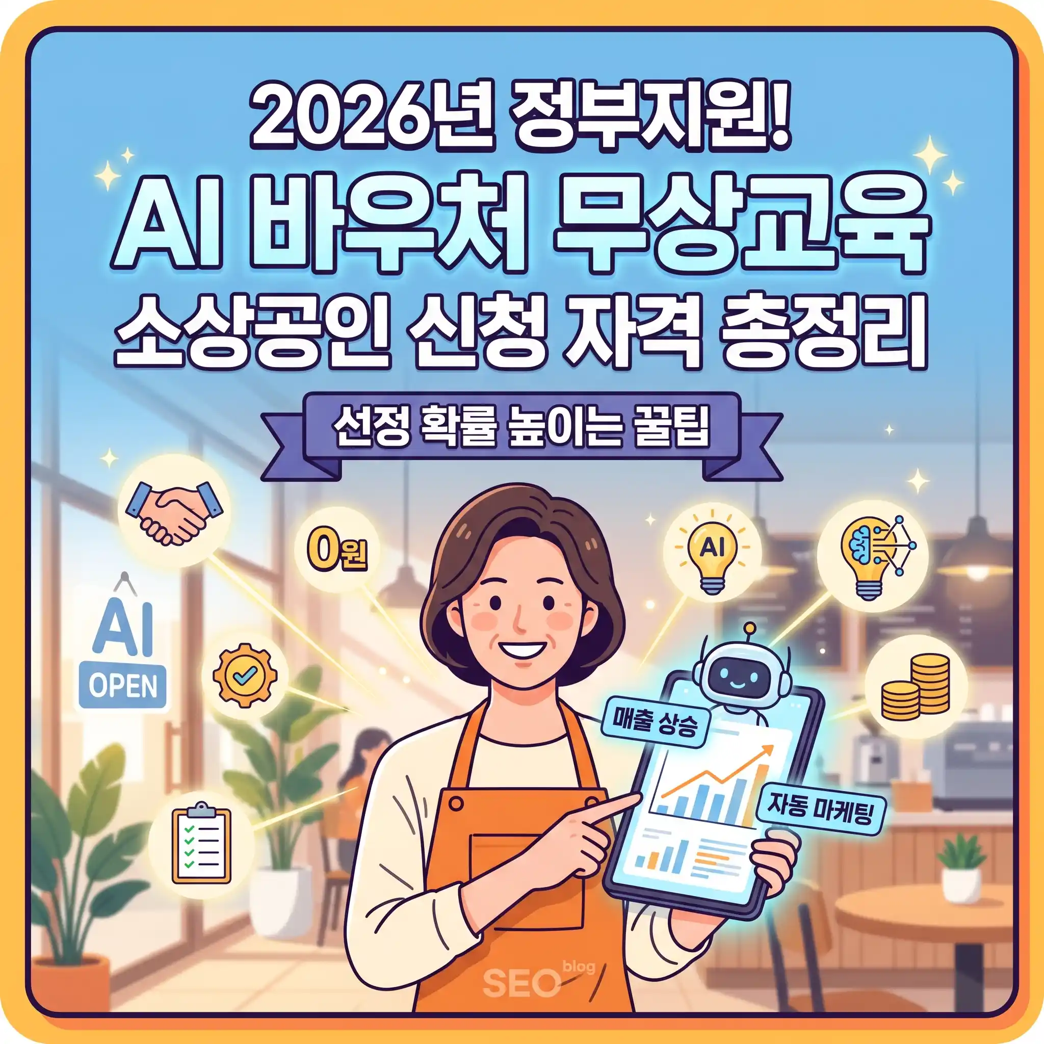 2026년 AI 바우처 지원사업 소상공인 무상 교육 신청 자격 및 선정 확률 높이는 방법 안내 썸네일