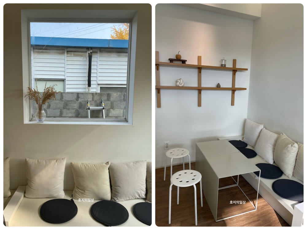 아산 곡교천 은행나무길 카페 언더힐 - 화이트 인테리어