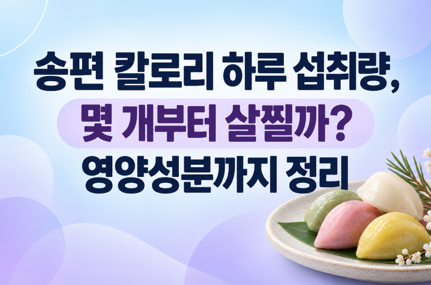 송편 칼로리 하루 섭취량, 몇 개부터 살찔까? 영양성분까지 정리