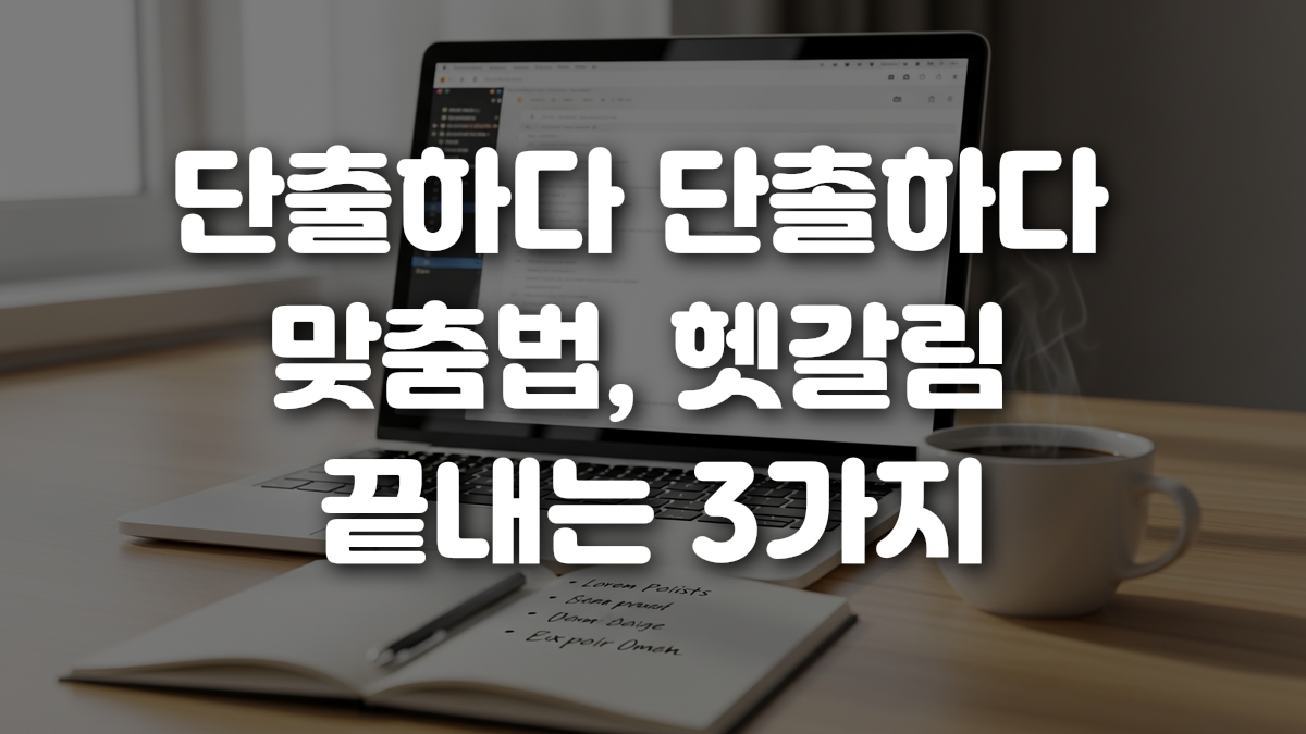 단출하다 단촐하다 맞춤법 헷갈림 끝내는 3가지
