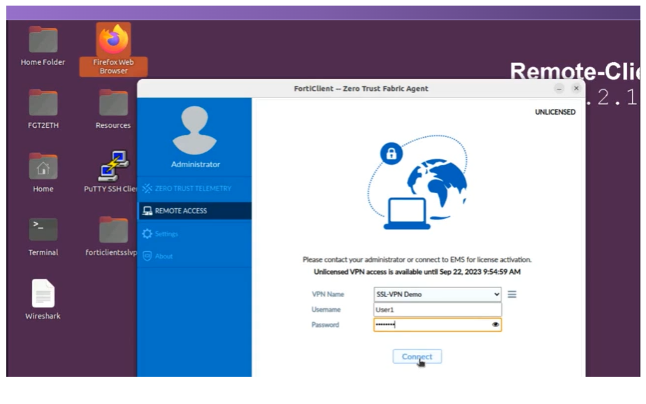 SSL Client를 통한 SSL VPN 연결 테스트