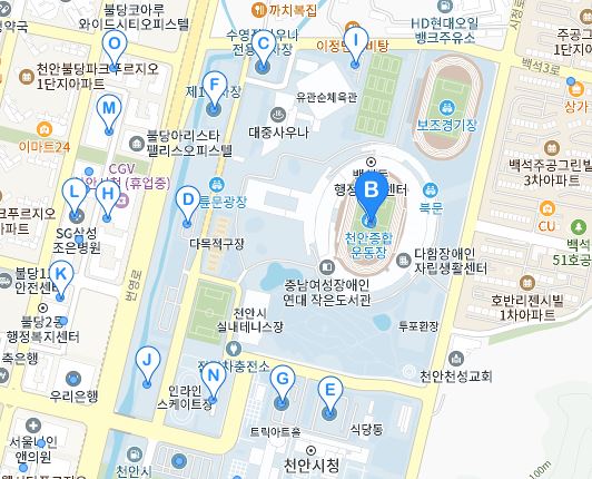 천안종합운동장-유관순체육관-주변-주차장