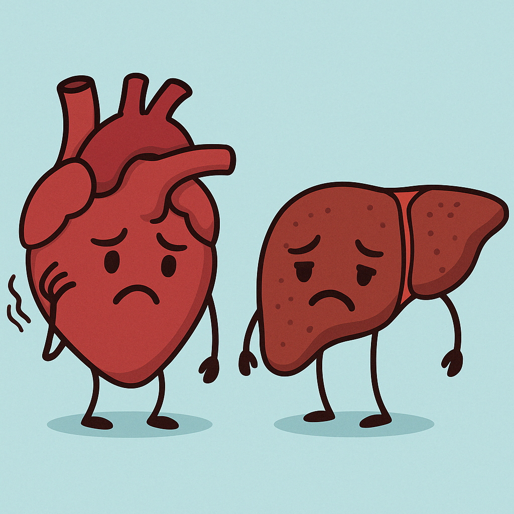 간 질환이 심혈관 질환을 높일 수 있다는 이미지