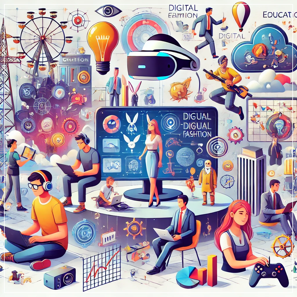 메타버스의 다양한 활용 사례를 나타낸 이미지