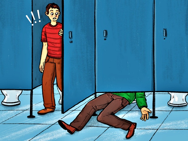 외국 화장실 아래 뚫려 있는 이유,응긍상황,팁줌