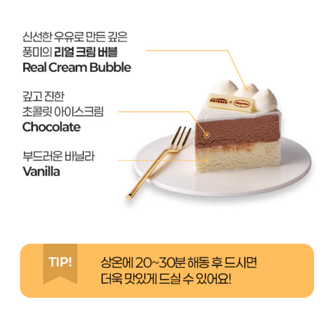 아웃백 하겐다즈 아이스크림케이크 웜 홀리데이 위시 아이스크림 케이크