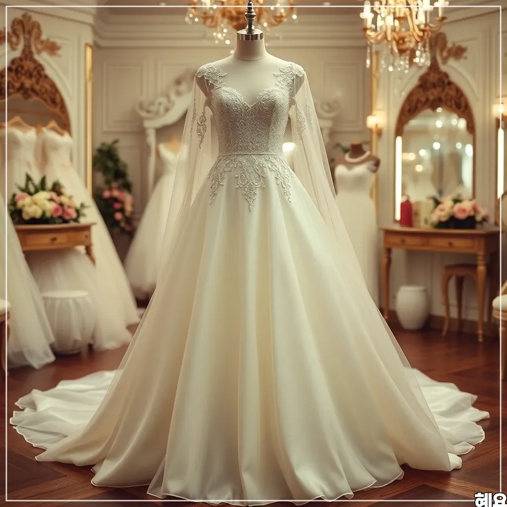 프린세스-웨딩-드레스를-입고있는-마네킹