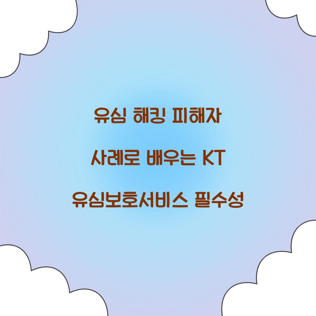 유심 해킹 피해자 사례로 배우는 KT 유심보호서비스 중요성