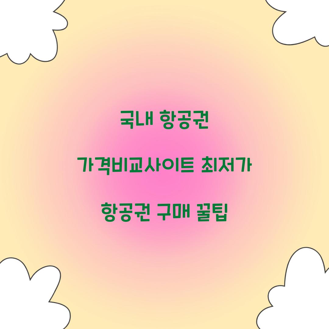 국내 항공권 가격비교사이트